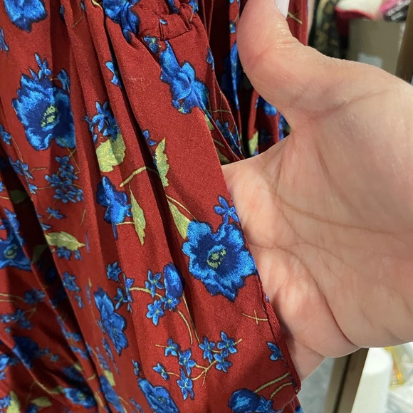 Free People Flower Fields Dress. XL. NWT. Burgundy. Floral. Long sleeve. - Picture 8 of 9